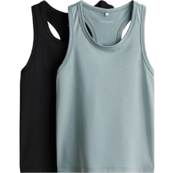 H&M Sports Tank Tops with DryMove 2-pack - Turquoise/Black (1234574004)