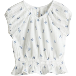 H&M Cotton Muslin Shirt - White/Floral (1282985002)