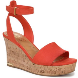 Franco Sarto Women's Celeste 2 Open Toe Strappy Wedge Sandals - Orange Fabric