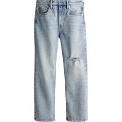 H&M Slim Straight High Ankle Jeans - Pale Denim Blue