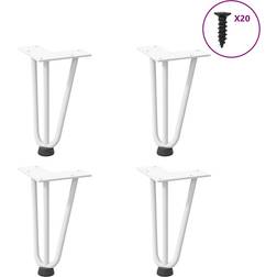 vidaXL Hairpin Legs 4 pcs White 20 cm Solid Steel Table Leg