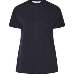Yours Placket Pyjama Top - Dark Navy