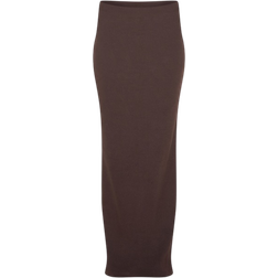 PrettyLittleThing Ribbed Maxi Skirt - Chocolate