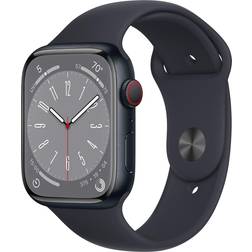 Apple Watch Series 8, Aluminium, 45mm, GPS + Cellular, Midnight Sport Band