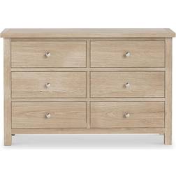 Roseland Furniture Farrow Oak Large 6 Chest of Drawer 120x78cm