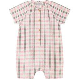 Garbo&Friends Seersucker Onesie - Check Carnation