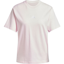 adidas Women's Essentials 3 Stripes Cotton Tee - Clear Pink/White
