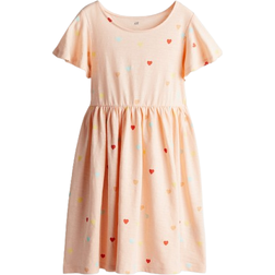 H&M Bomullsklänning Med Volangärm - Orange