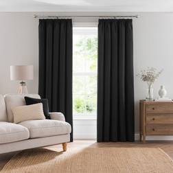 Dunelm Luna Brushed Blackout Pencil Pleat Curtains 117x137cm