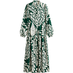 H&M Long Puff-Sleeved Dress - Green