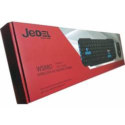 Jedel WS-880B Wireless Gaming Keyboard and 3 Button Mouse 2.4GHz with Nano USB Black