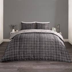 OHS Check Duvet Cover Black (200x200cm)