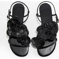 H&M Sort Sandaler Med Hæl Og Applikationer -