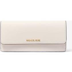 Michael Kors Jet Set Large Saffiano Leather Snap-Front Wallet - Natural
