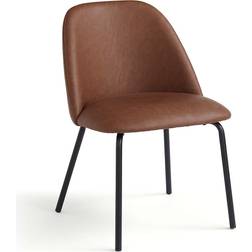 Dunelm Delaney Dining Faux Leather Tan Kitchen Chair 77.5cm