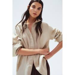 H&M Dam - Beige Linneskjorta