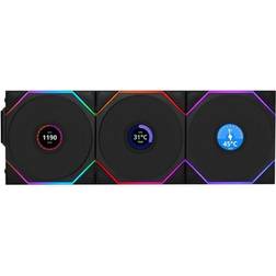 Lian Li Uni Fan TL LCD Wireless 120 Triple Pack Reverse Blade 12RTLLCD1W3B 120mm