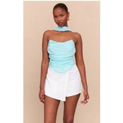 PrettyLittleThing Mint Scarf Detail Corset - Green