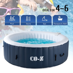 CO-Z Inflatable Hot Tub 6.8x6.8ft PVC Round Spa with 130 Massaging Jets