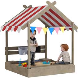 OutSunny Sand Pit with Canopy Grey