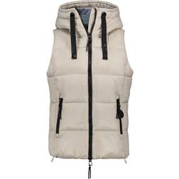Sublevel Ladies Short Quilted Vest - Beige