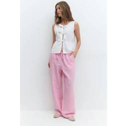 Gina Tricot Byxor Dina Linen Trousers - Rosa