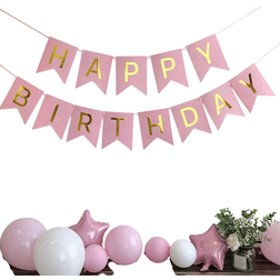 Shein Garlands Happy Birthday Pink