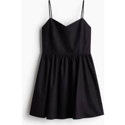 H&M Flared Skirt Cotton Dress - Black