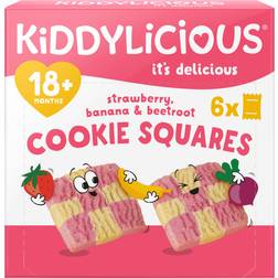 Kiddylicious Strawberry Banana & Beetroot Cookie Squares 144g 6pcs 1pack