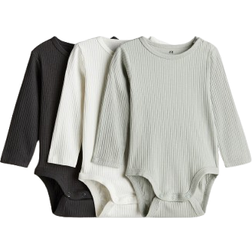 H&M Ribbed Bodysuits 3-Pack - Green