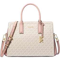 Michael Kors Laila Medium Signature Logo Satchel - Vanilla/Soft Pink
