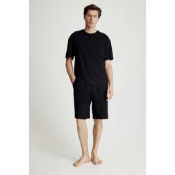 H&M Pyjamas Med T-shirt Och Shorts I Linmix - Svart