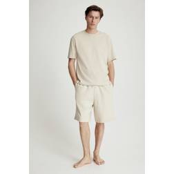 H&M Pyjamas Med T-shirt Och Shorts I Linmix - Beige