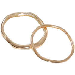 PrettyLittleThing Simple Bangles 2-pack - Gold