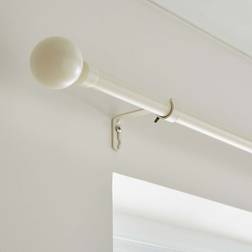 Dunelm Globe Extendable Metal Eyelet Curtain Pole - White 120cm