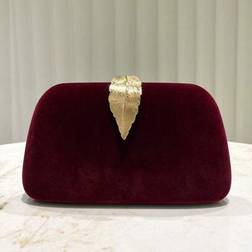 Shein Vintage Velvet Clutch Bag - Wine Red