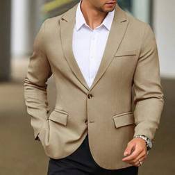 Shein Men's Long Sleeve Mottled Collar Business Casual Blazer - Men