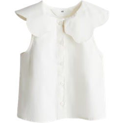 H&M Collared Cotton Blouse - White