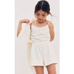 H&M Mönstrad Jumpsuit I Frotté - Vit/Blommig