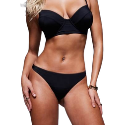 ASOS DESIGN Maya Mix & Match High Leg Thong Bikini Bottom - Black