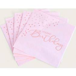 Shein Rose Gold Happy Birthday Disposable Napkins 13 Inches 25pcs