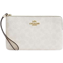 Coach Large Corner Zip Wristlet in Signature Canvas - Gold/White/Chalk