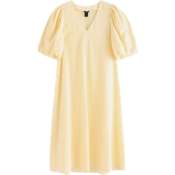 Lindex Seersucker Midi Dress - Light Yellow