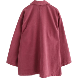 Lindex Cotton Twill Cargo Jacket - Dark Dusty Pink