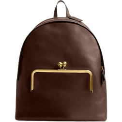 Coach Kisslock Frame Backpack - Brass/Dark Brown
