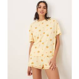 Brand Threads Oversized Pyjamastop Og Shorts Med Frugtprint - Multifarvet