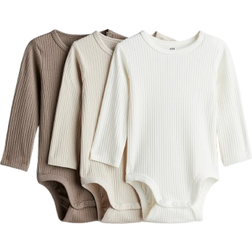 H&M 3-pack Ribbed Bodysuits White
