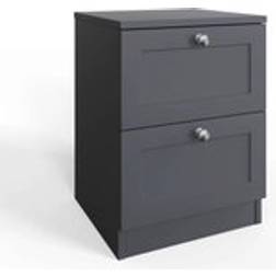 Fwstyle Dark Matt Grey 2 Drawer Chest One Size Bedside Table