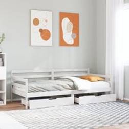 Berkfield Home Daybed With Drawers Without Mattress 90x200 cm White Frame Bed