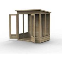 Forest Garden Beckwood Pent Summerhouse 6x4 Double Door 5 Windows Brown (Building Area )